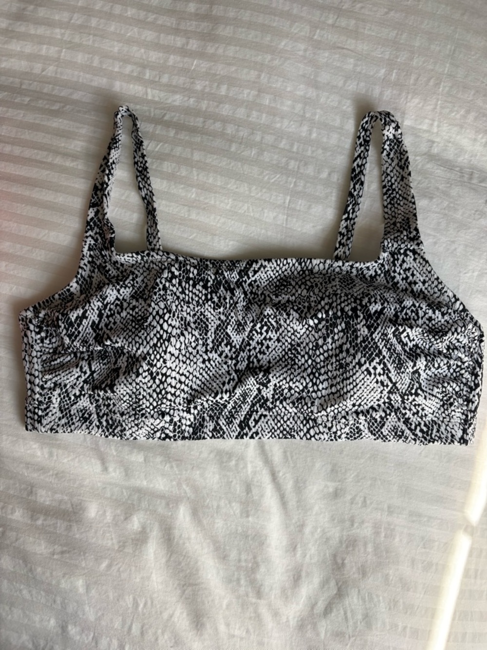 Xhilaration Black and White Snake Print Bikini Top